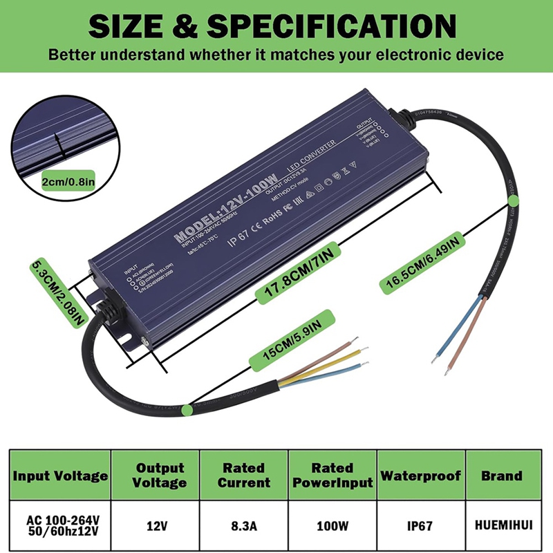 ●12V LED Driver IP67 Waterproo - огляд і ціна Dc Power Supply 12V