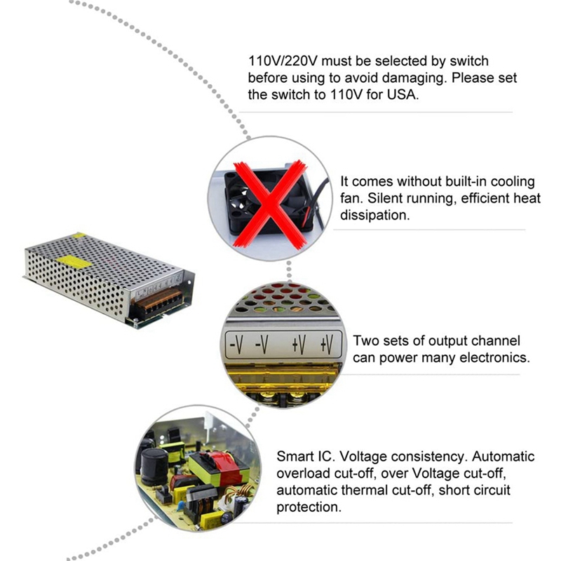 DC 12V 15A 180W Power Supply T - огляд і ціна Dc Power Supply 12V